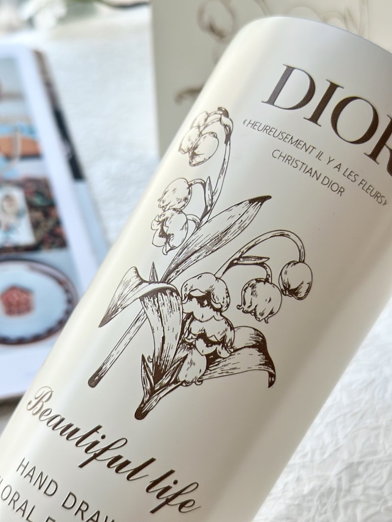 Dior Lily of the Valley Ceramic Cup - Cream White view