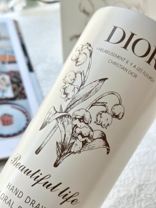 Dior Lily of the Valley Ceramic Cup - Cream White view 5