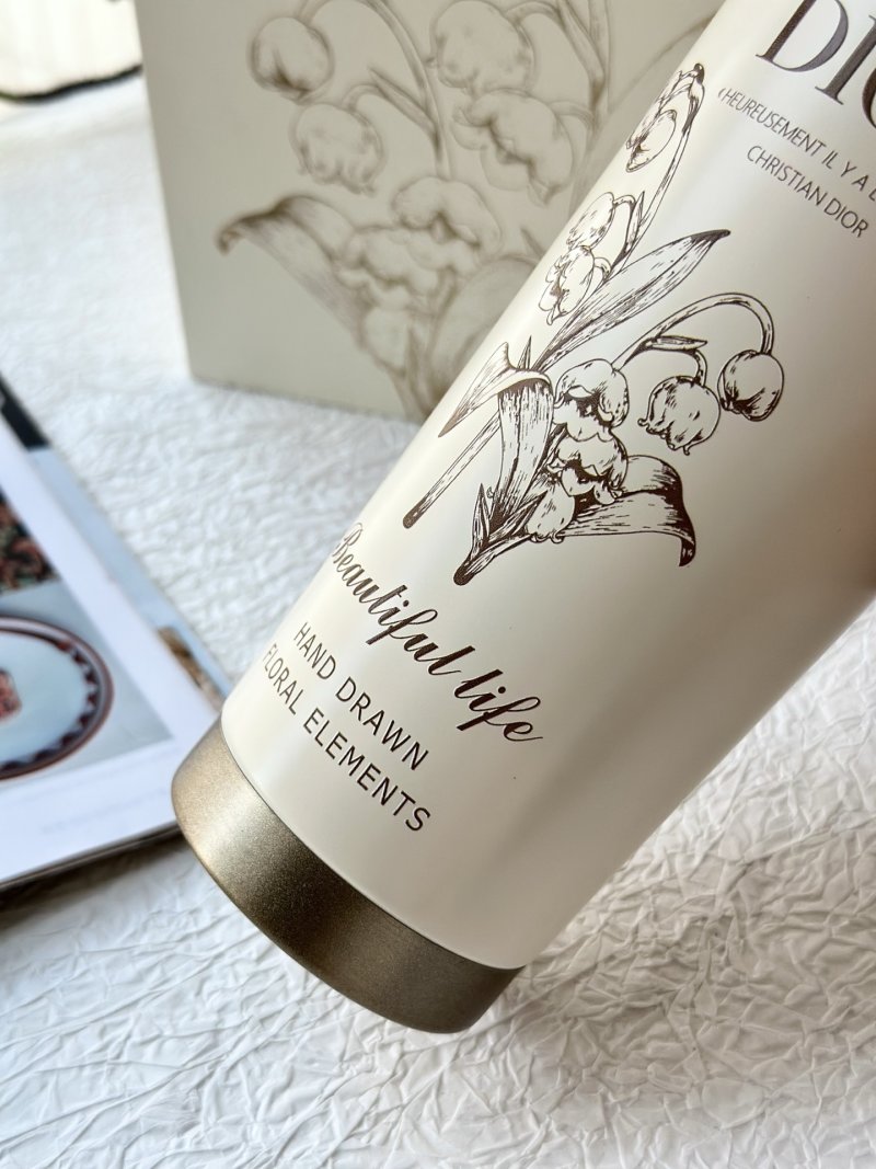 Dior Lily of the Valley Ceramic Cup - Cream White view