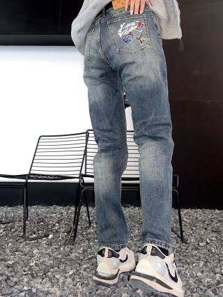 Mid-Rise Slim Fit Denim Jeans - Medium Wash view 9