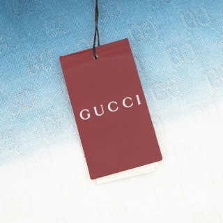 Gucci GG Gradient Knit Polo Shirt Navy to White view 5