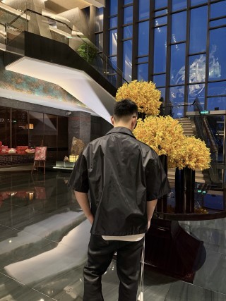 Prada Black Nylon Button-Up Shirt view 6