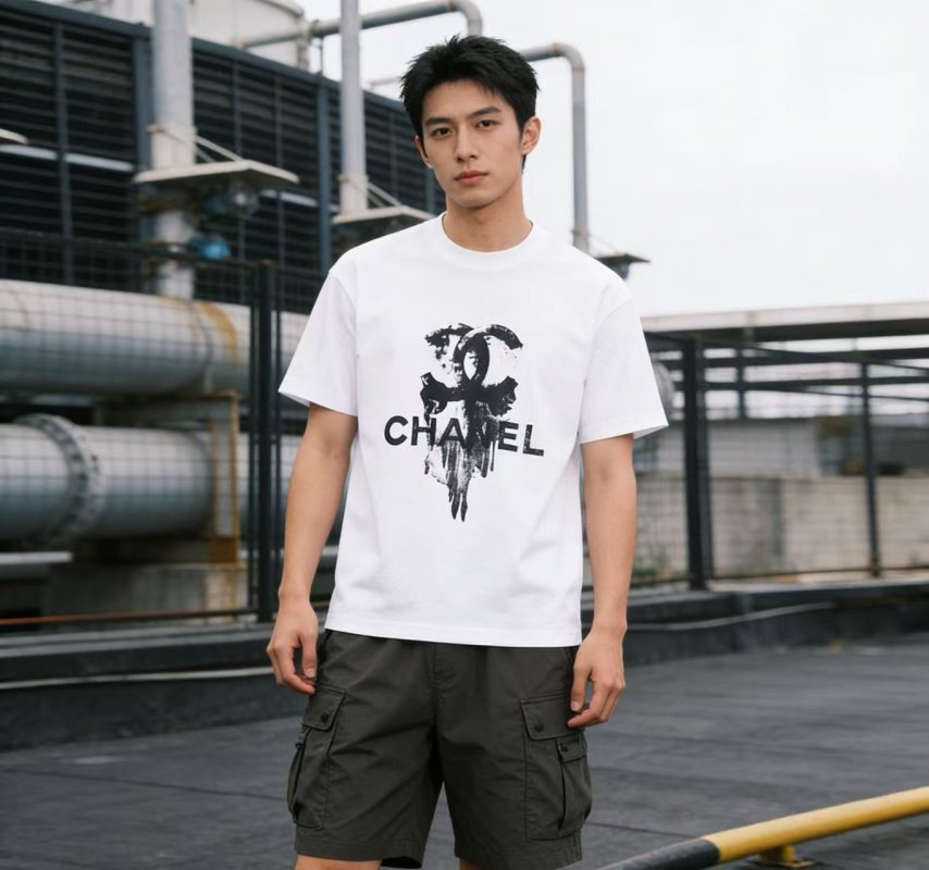 Chanel Bicycle Print White T-Shirt view