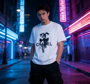 Chanel Bicycle Print White T-Shirt view 4