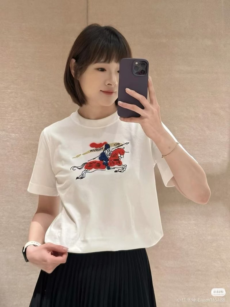 Burberry EKD Embroidered White T-Shirt