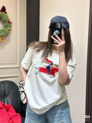 Burberry EKD Embroidered White T-Shirt view 2