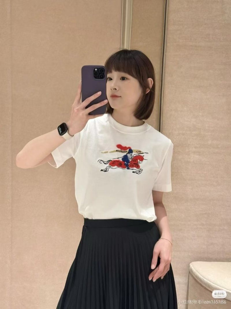 Burberry EKD Embroidered White T-Shirt view