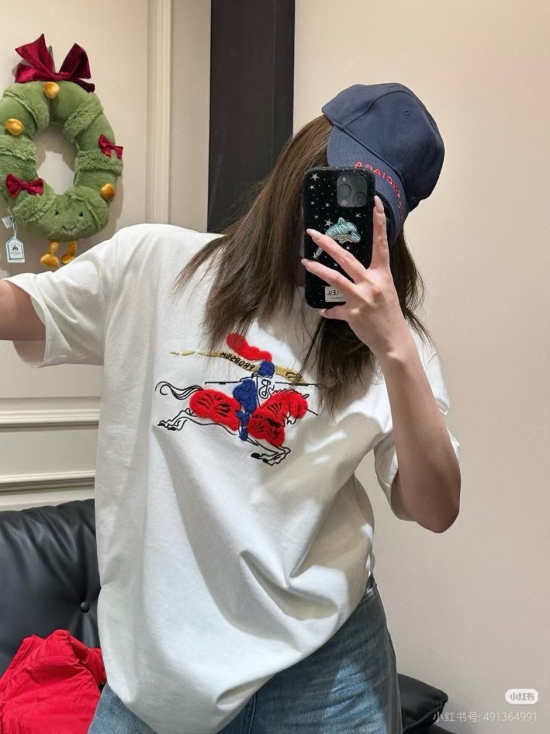 Burberry EKD Embroidered White T-Shirt view