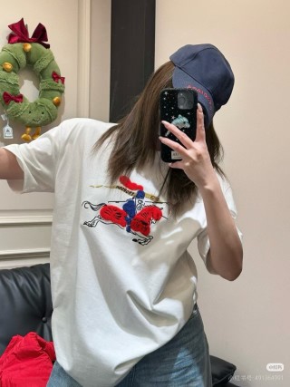 Burberry EKD Embroidered White T-Shirt view 8