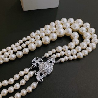 Vivienne Westwood Saturn Pearl Multi-Strand Necklace view 2