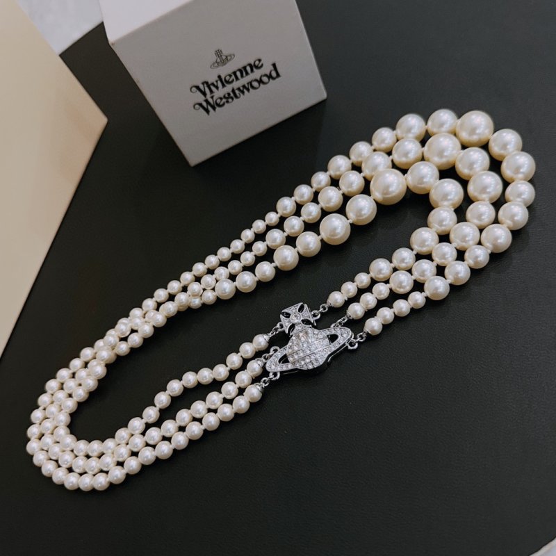 Vivienne Westwood Saturn Pearl Multi-Strand Necklace view