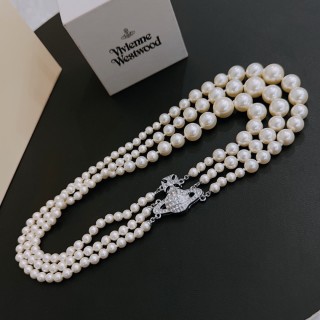 Vivienne Westwood Saturn Pearl Multi-Strand Necklace view 4