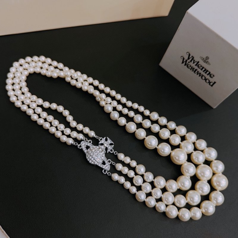 Vivienne Westwood Saturn Pearl Multi-Strand Necklace view