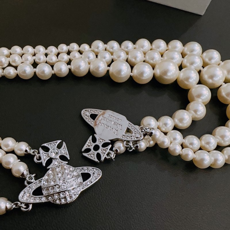 Vivienne Westwood Saturn Pearl Multi-Strand Necklace view