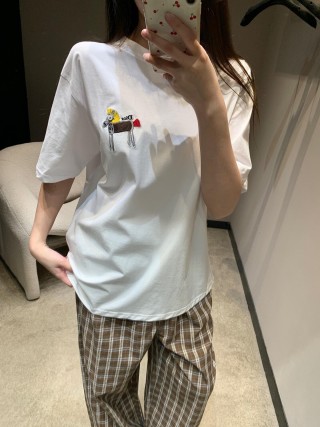 Dolce & Gabbana White Embroidered Llama T-Shirt view 1