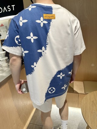 Louis Vuitton Monogram Star Short Sleeve T-Shirt Navy & White view 4