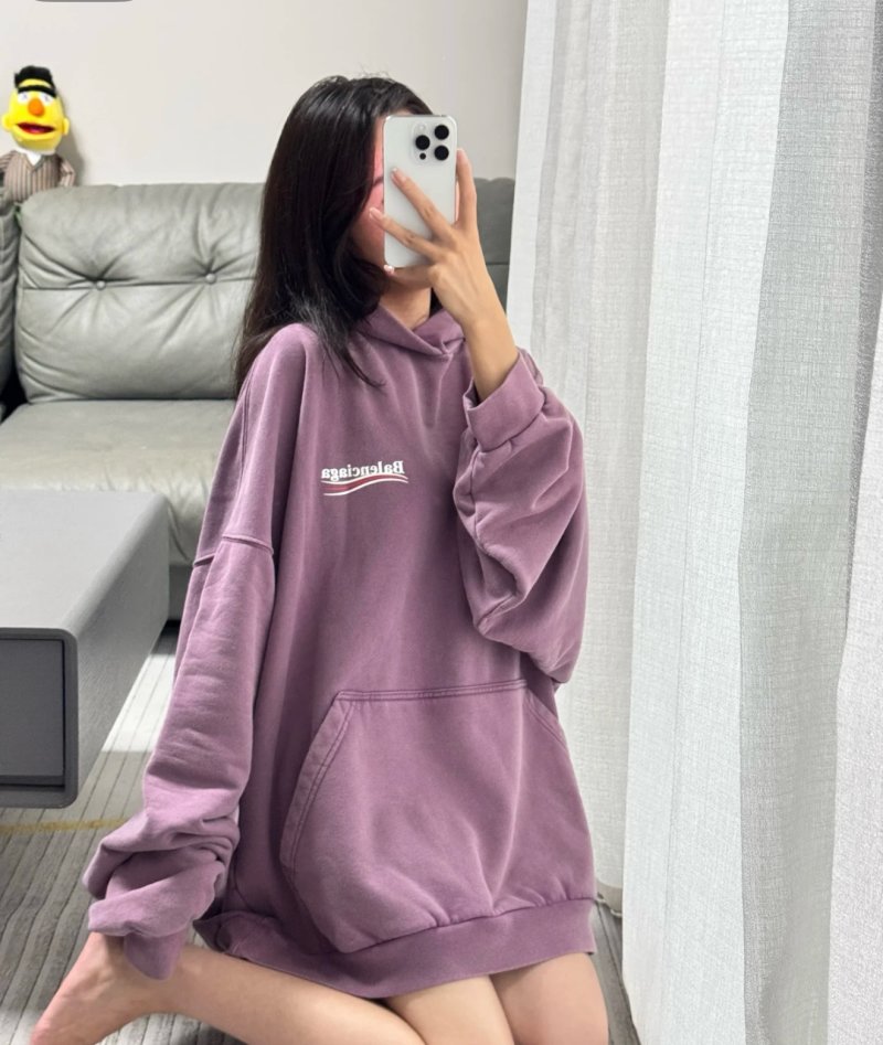 Balenciaga Purple Oversized Hoodie