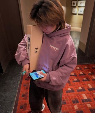 Balenciaga Purple Oversized Hoodie view 5