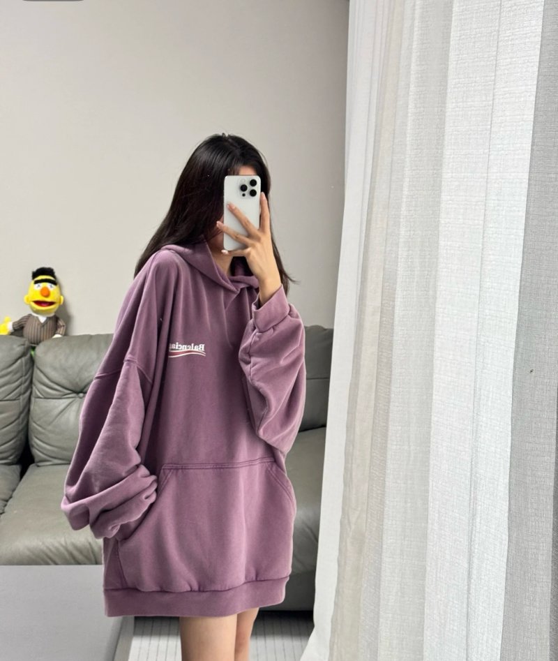 Balenciaga Purple Oversized Hoodie view