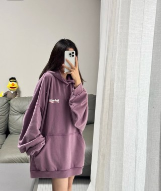 Balenciaga Purple Oversized Hoodie view 6