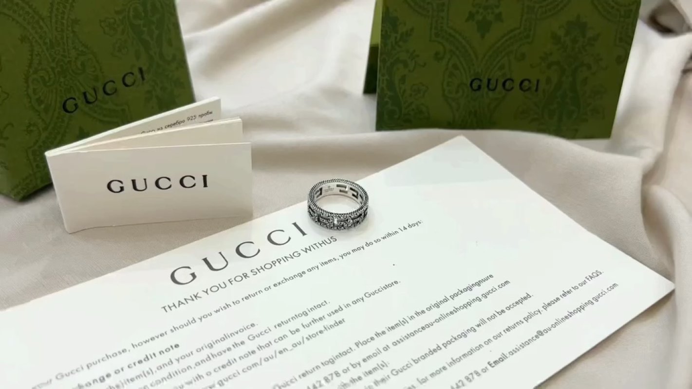 Gucci 925 Square G Pattern Ring Silver
