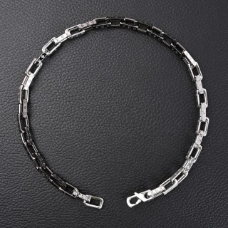 Louis Vuitton LV Bamboo Link Black & Silver Bracelet view 1