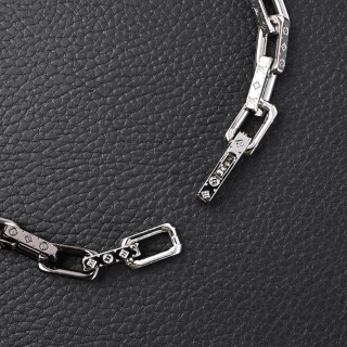 Louis Vuitton LV Bamboo Link Black & Silver Bracelet view 4