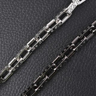 Louis Vuitton LV Bamboo Link Black & Silver Bracelet view 5