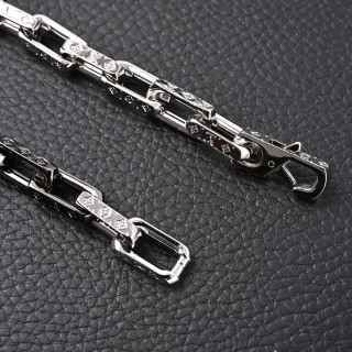 Louis Vuitton LV Bamboo Link Black & Silver Bracelet view 6