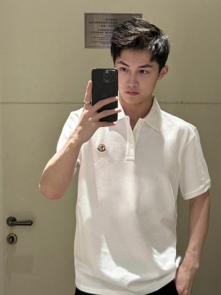 White Short-Sleeve Polo Shirt with Chest Logo view 2