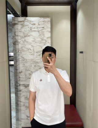 White Short-Sleeve Polo Shirt with Chest Logo view 3