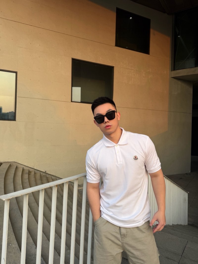 White Short-Sleeve Polo Shirt with Chest Logo view