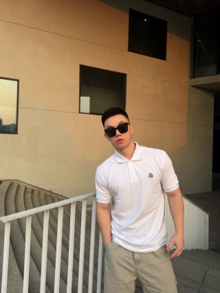 White Short-Sleeve Polo Shirt with Chest Logo view 5