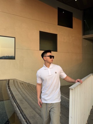 White Short-Sleeve Polo Shirt with Chest Logo view 6