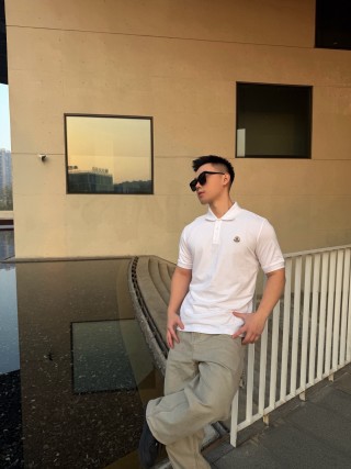 White Short-Sleeve Polo Shirt with Chest Logo view 9