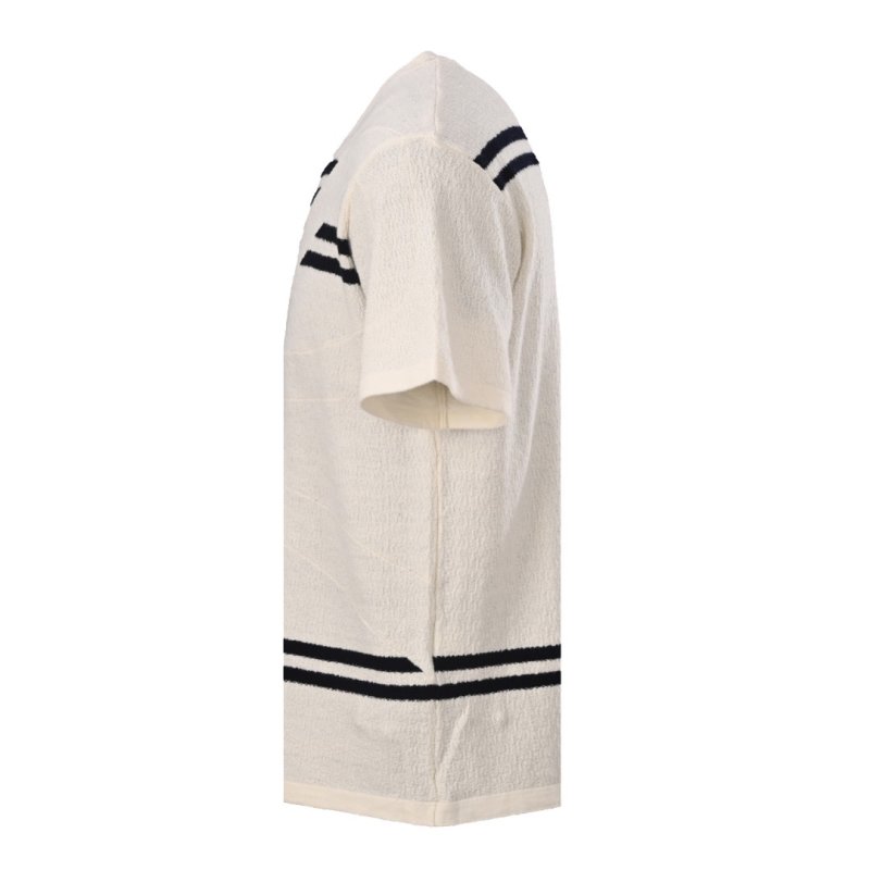 Loewe Striped Wool Blend Knit T-Shirt Cream & Black view