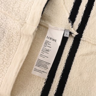 Loewe Striped Wool Blend Knit T-Shirt Cream & Black view 9