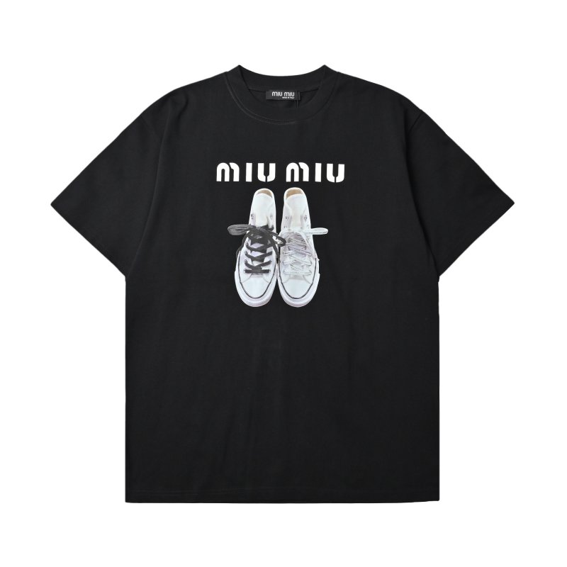 Miu Miu Sneaker Print Black T-Shirt view