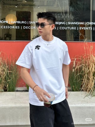 White Short Sleeve T-Shirt with Black Bear Logo view 1