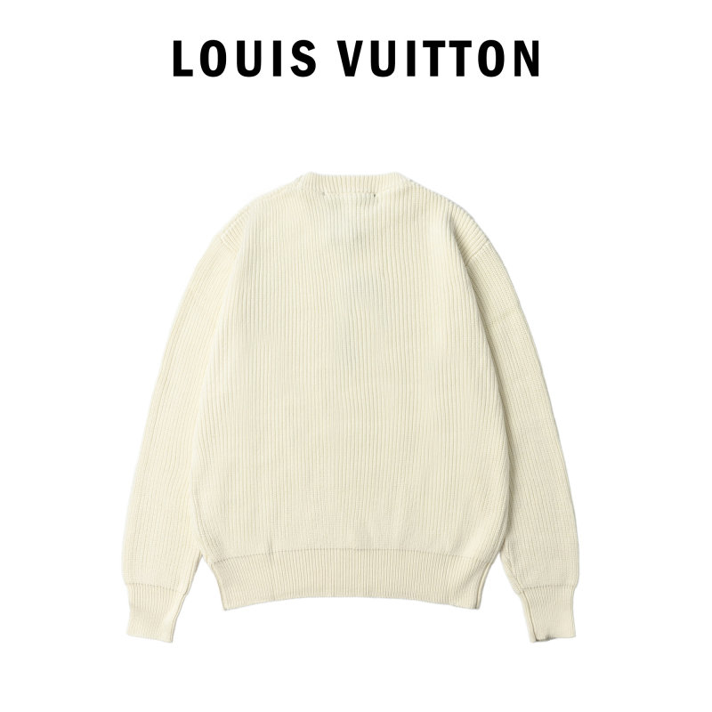 Cream Ribbed Crew Neck Sweater view