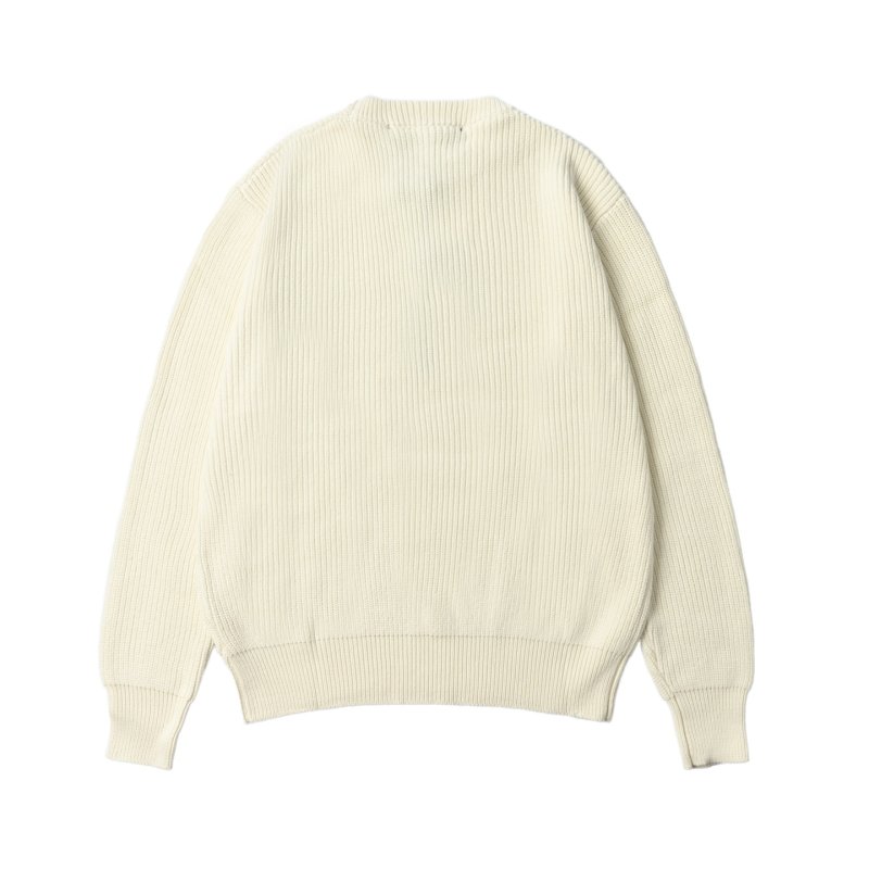 Cream Ribbed Crew Neck Sweater view