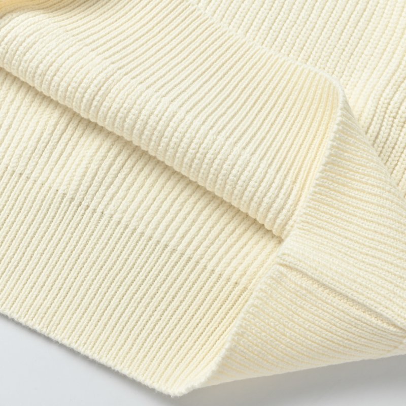 Cream Ribbed Crew Neck Sweater view