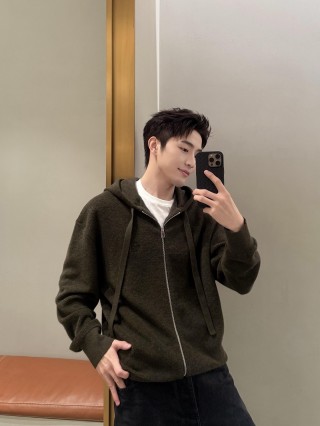 Olive Oversized Zip Hoodie Jacket view 6