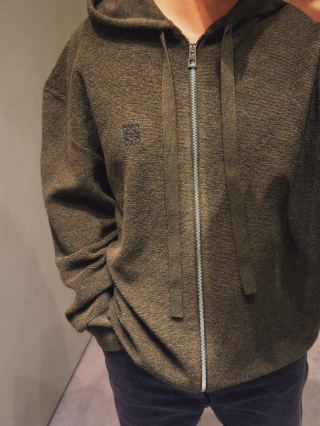 Olive Oversized Zip Hoodie Jacket view 7