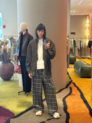 Olive Oversized Zip Hoodie Jacket view 9