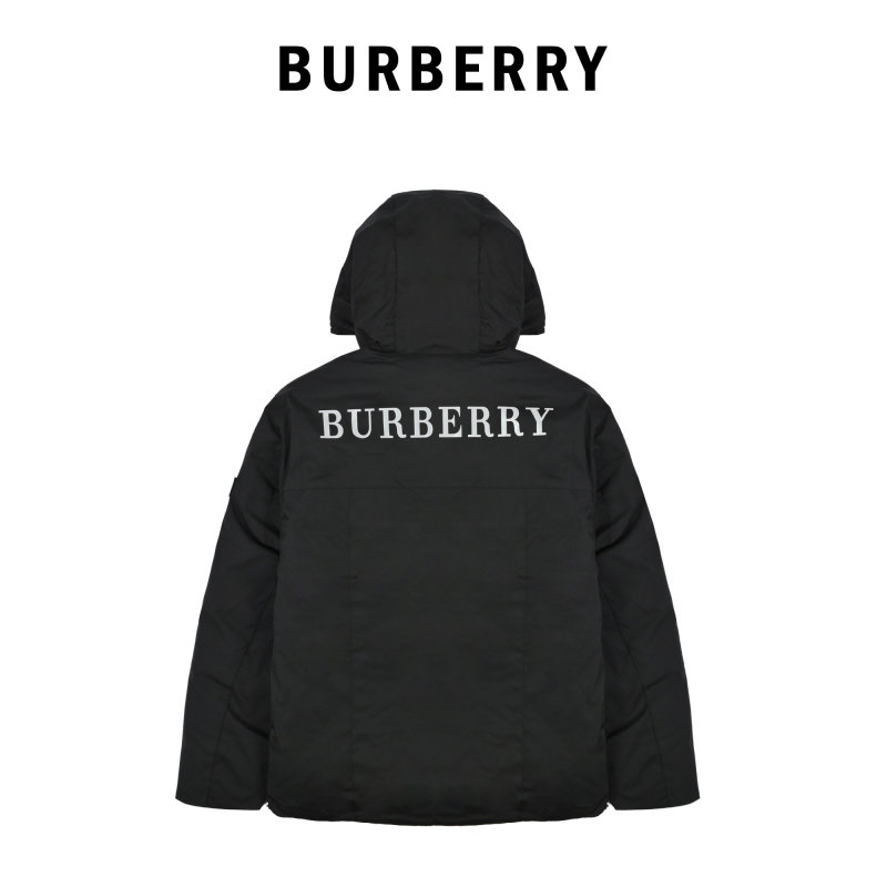 Burberry Black & Beige Colorblock Down Jacket view