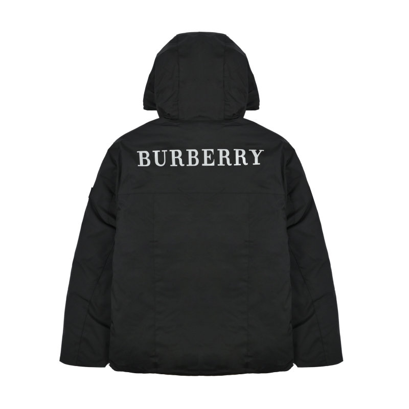 Burberry Black & Beige Colorblock Down Jacket view