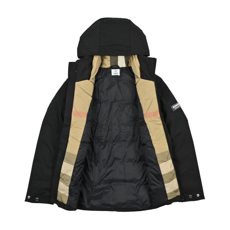 Burberry Black & Beige Colorblock Down Jacket view