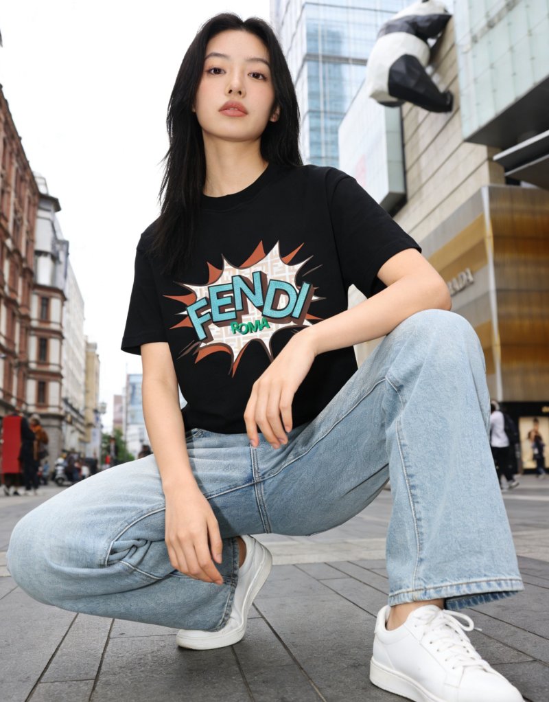 Fendi Mania Black Graphic T-Shirt