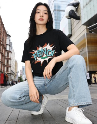 Fendi Mania Black Graphic T-Shirt